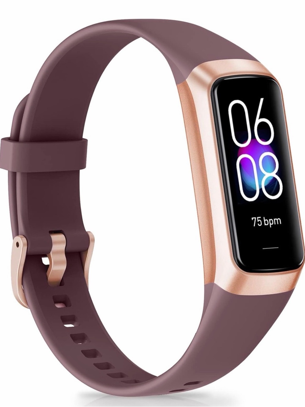 Rose Gold Smart Fitness Band with Mauve Band